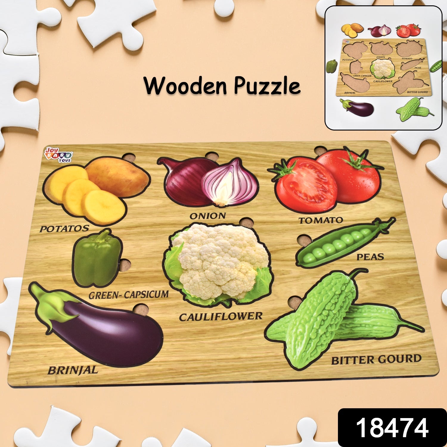 Coogam Wooden Vegetable Educational Puzzle Coogam Wooden Vegetable Educational Puzzle